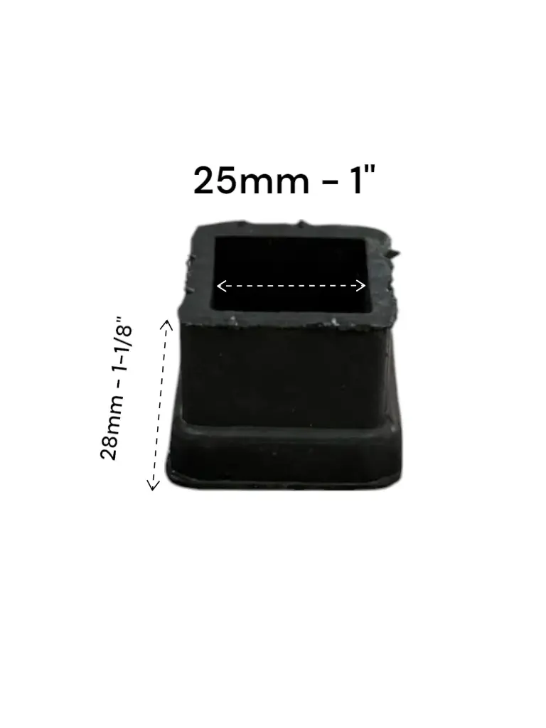 Regatón de hule 1" Cuadrado
