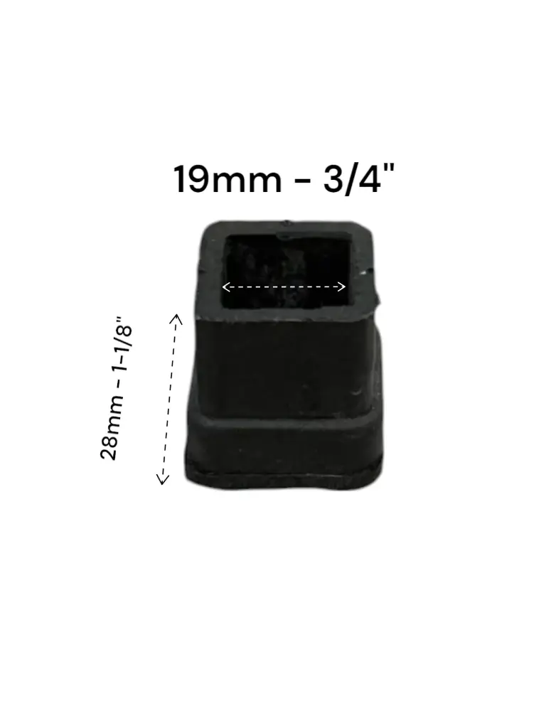 Regatón de hule 3/4" Cuadrado