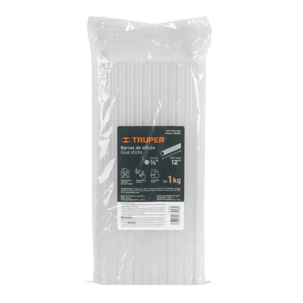 Bolsa barras de silicón 1/2"  1 kg | Truper