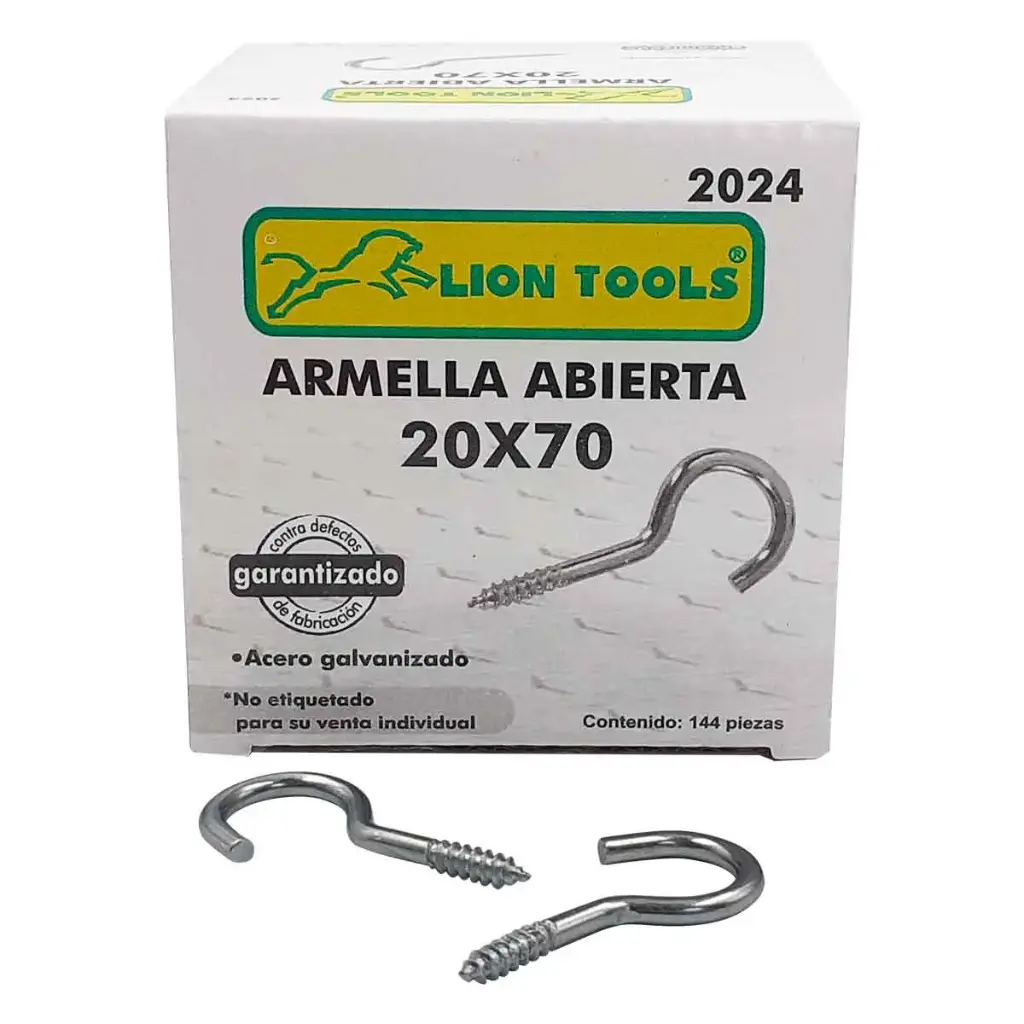 [2030] Caja con armella abierta 25 x 150 | Lion Tools con 72 pzas