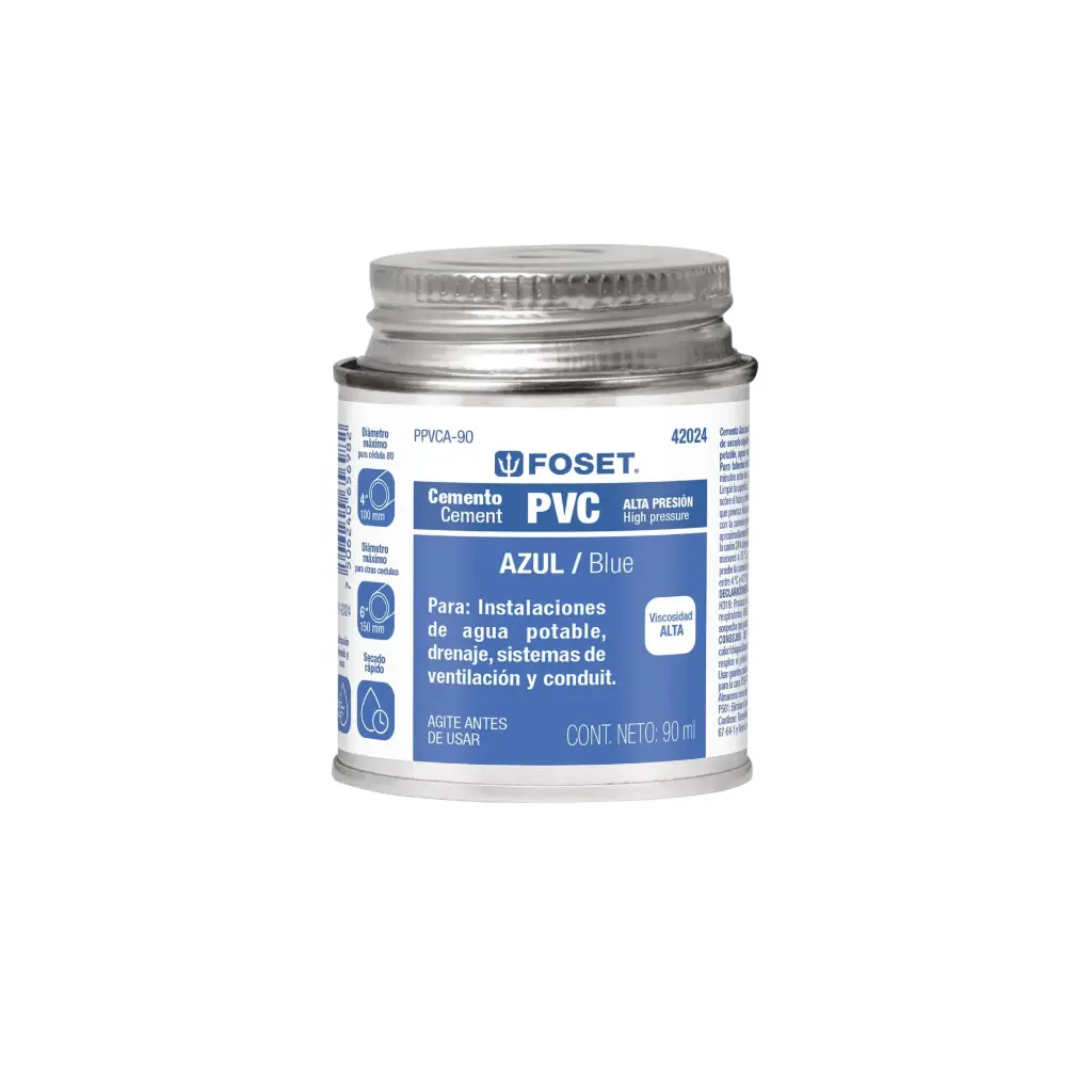 Cemento para PVC 30 ml alta presión azul Pegamento |Foset