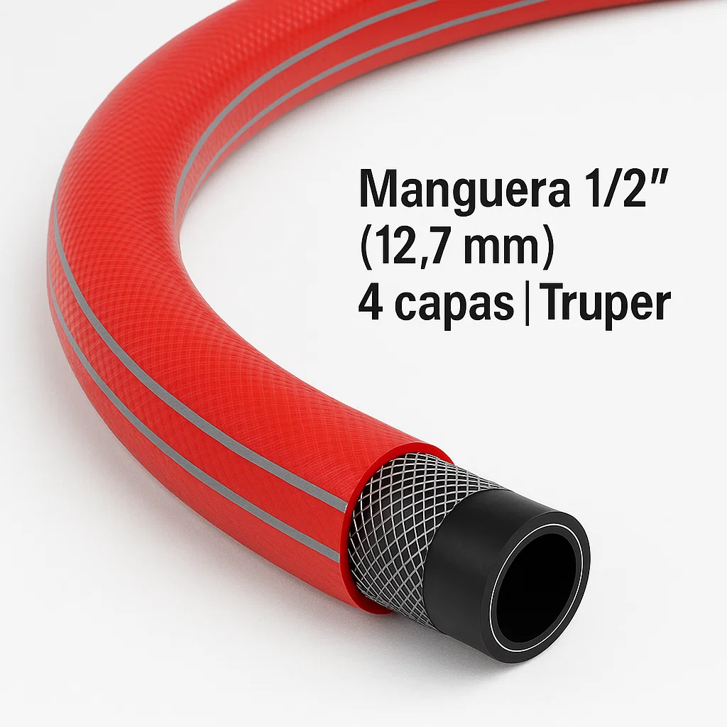 [19874-1] Metro manguera 1/2" roja 4 capas