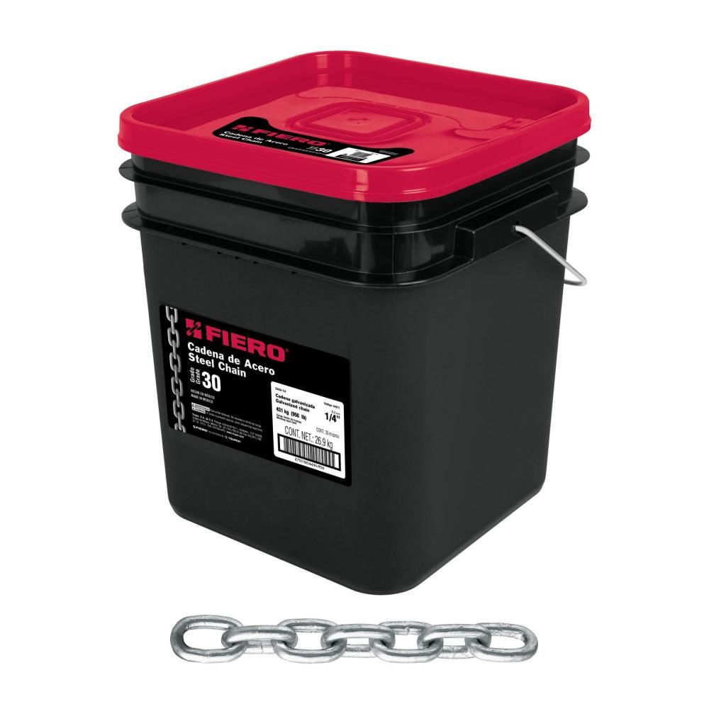 Cubeta cadena 1/4 galvanizada 26 kg 35 mtrs | Fiero