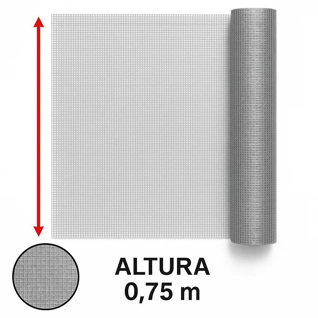 Metro tela mosquitera 0.75 mtrs galvanizada