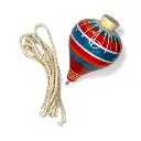 Trompo de madera rayado 12x6cm