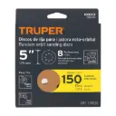 Paquete de Lija 5" grano 150 con 5 discos 8 perforaciones madera | Truper