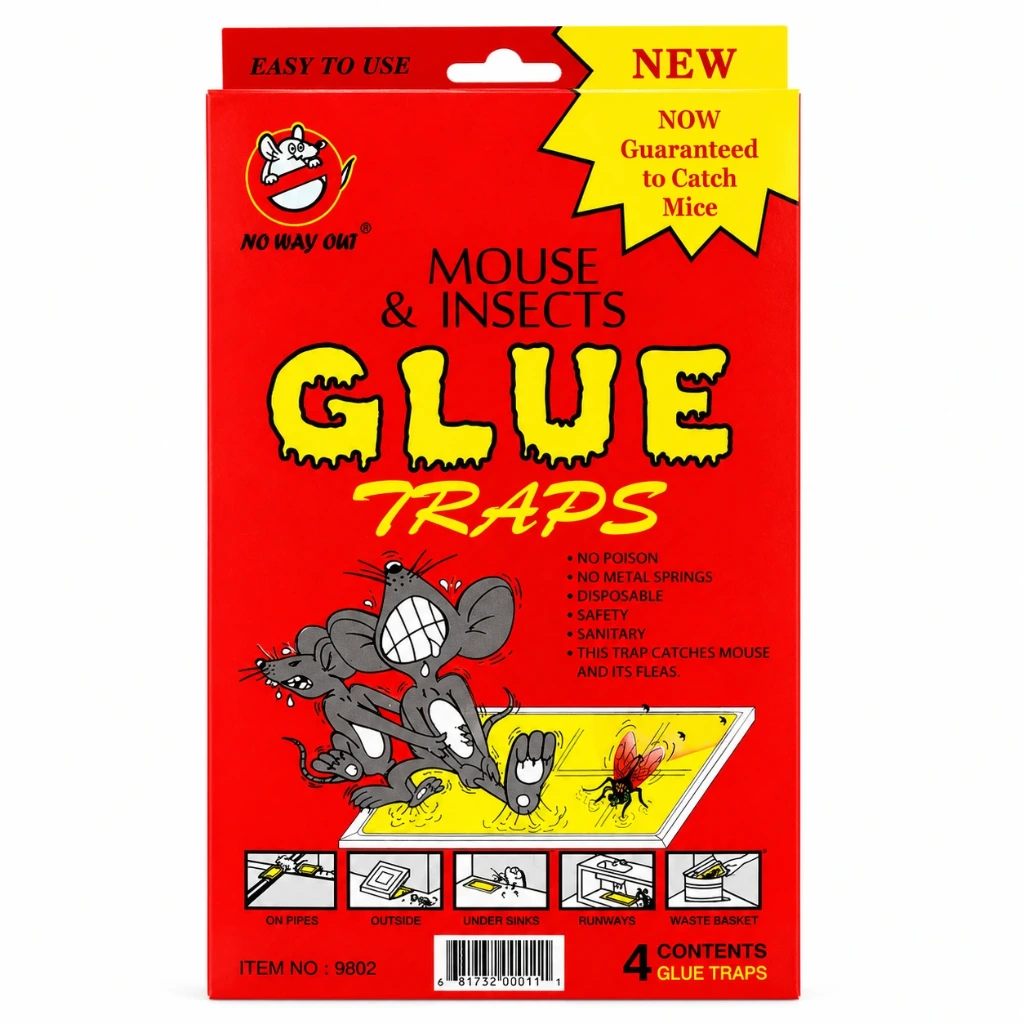 [9802] Trampa para Ratón Chica con 4 Piezas | Glue Traps