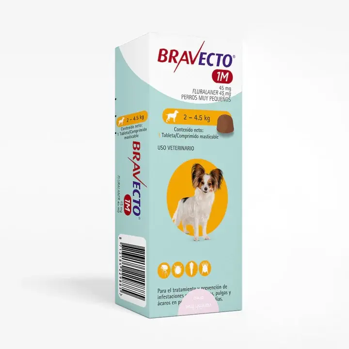 Bravecto 1M 50 mg perros muy pequeños 2.5-4.5 kg