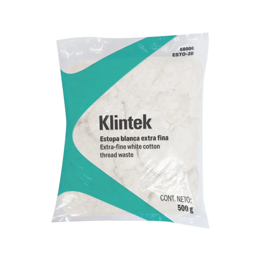 [58006] Bolsa de 1/2 kg de estopa extra fina color blanco | Klintek