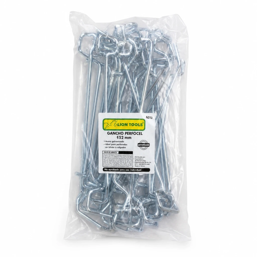[6070] Paq Gancho perfocel 6" con 25pz lion tools