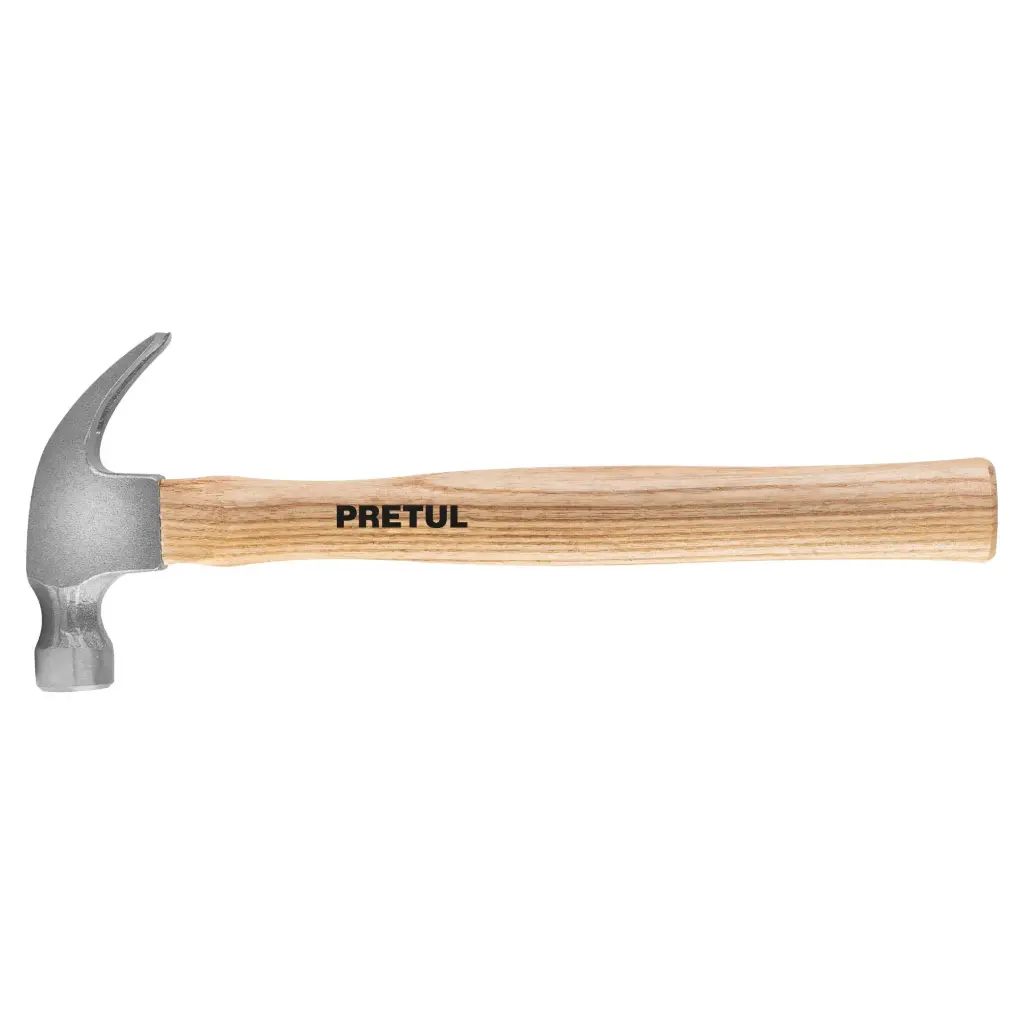 [25000] Martillo semipulido 7oz uña curva mango madera | Pretul