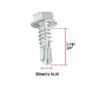 Pija #14 x 3/4 Punta de broca hexagonal 1 pza Tornillo | Fiero
