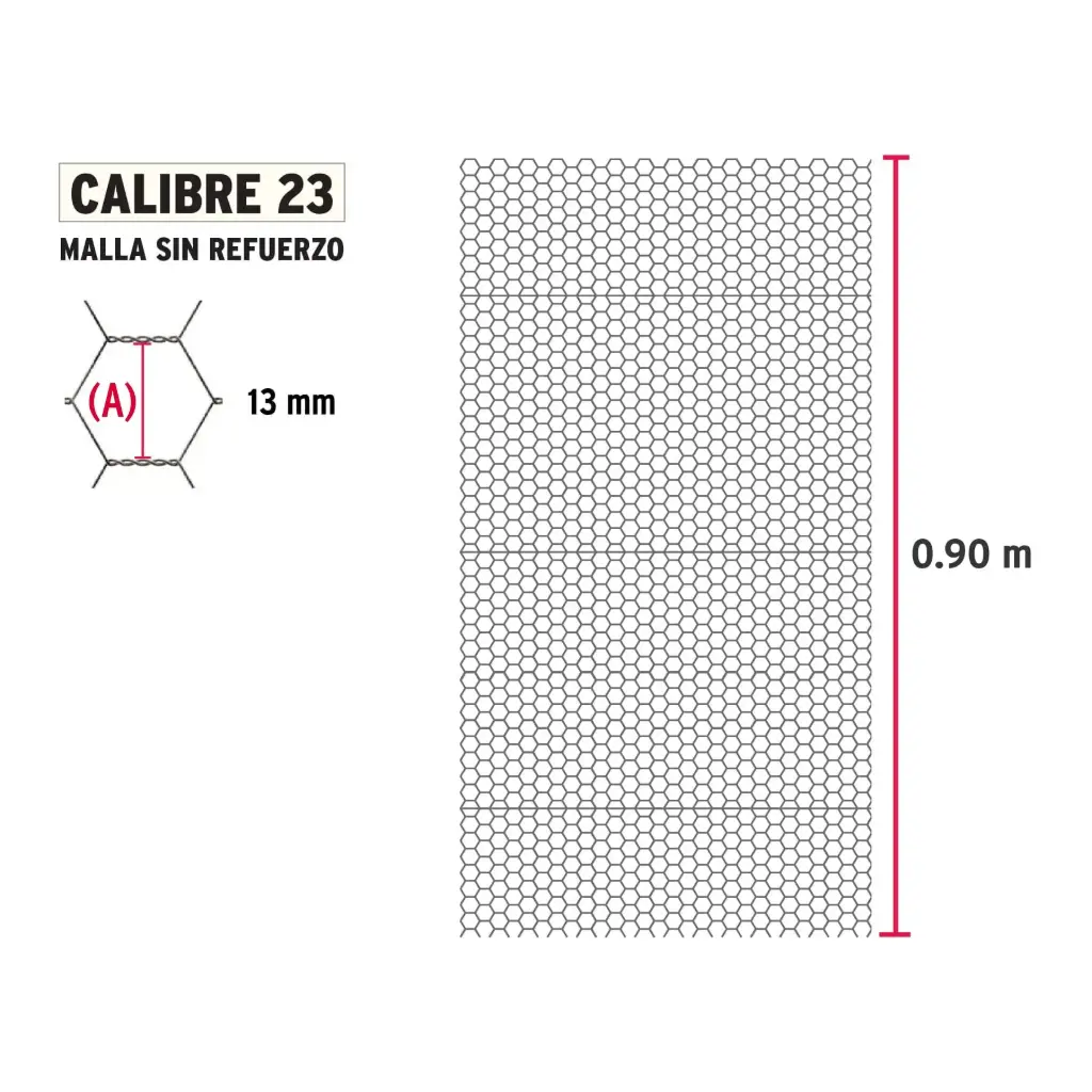 Metro malla hexagonal 0.9 m calibre 23 abertura 13 mm | Fiero