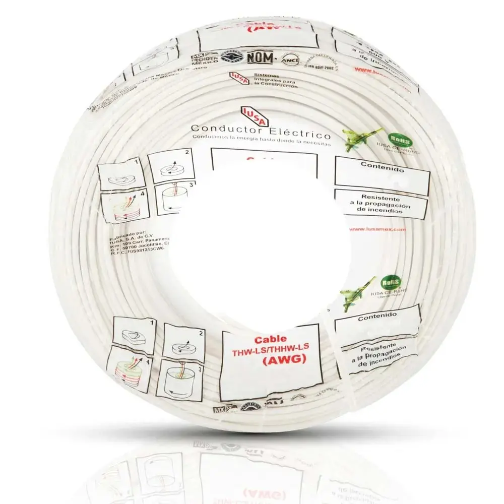 Rollo cable #14 blanco THW-LS 100 m | IUSA Electrico