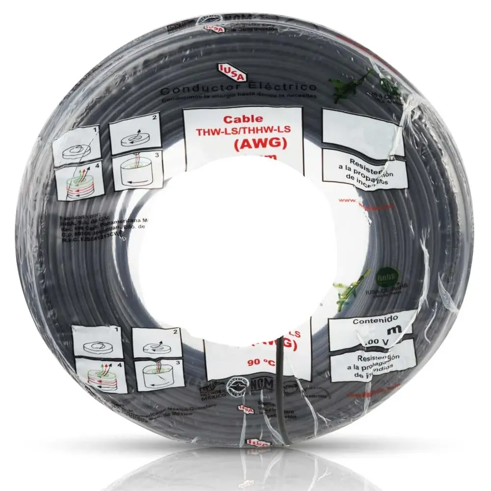 [397550] Rollo cable #14 negro THW-LS 100 m | IUSA Electrico