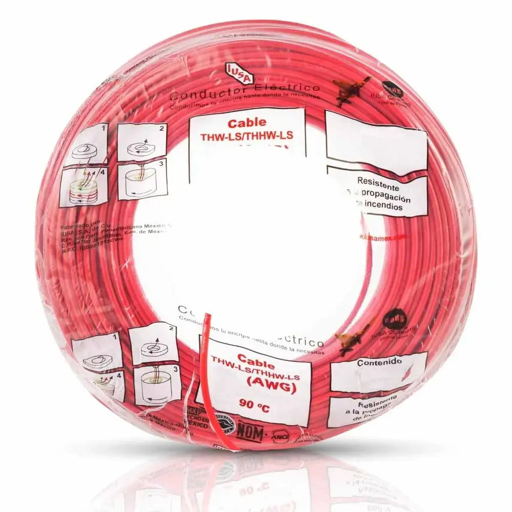Rollo cable #14 rojo THW-LS 100 m | IUSA Electrico