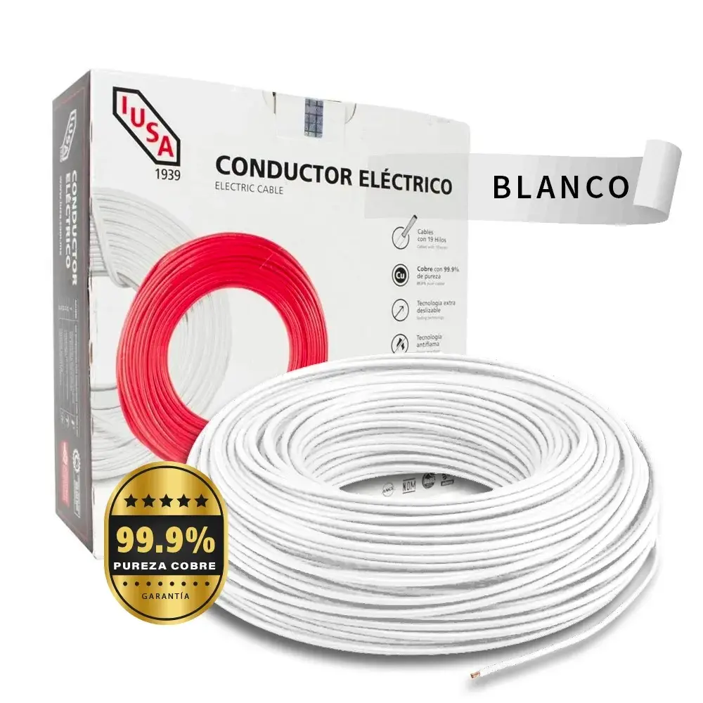 [321983] Rollo cable #12 blanco THW-LS 100 m | IUSA Electrico