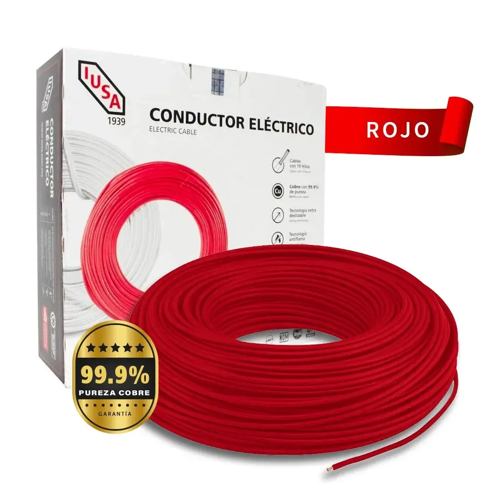 [321984] Rollo cable #12 rojo THW-LS 100 m | IUSA Electrico