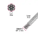 Metro cable 1/8 recubierto PVC 7x7|Fiero