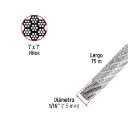 Metro cable 1/16 recubierto PVC 7x7|Fiero