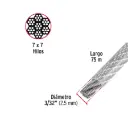 Metro cable 3/32 recubierto PVC 7x7|Fiero