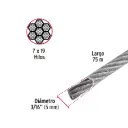 Metro cable 3/16 de acero recubierto PVC 7x19 hilos | Fiero