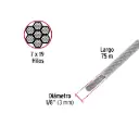 Metro cable 1/8 recubierto PVC 7x19|Fiero