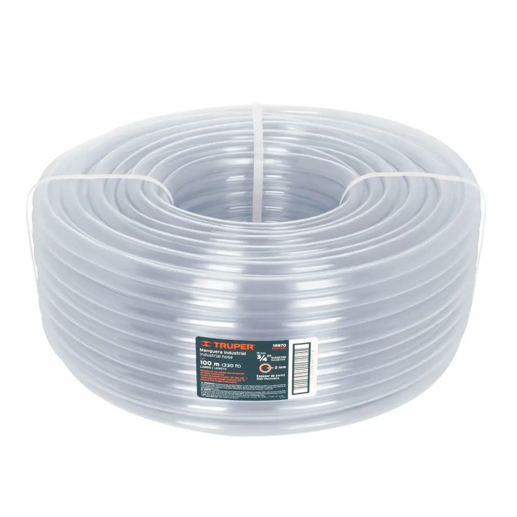 [19870] Rollo manguera 3/4" industrial transparente 100 mtrs | Truper