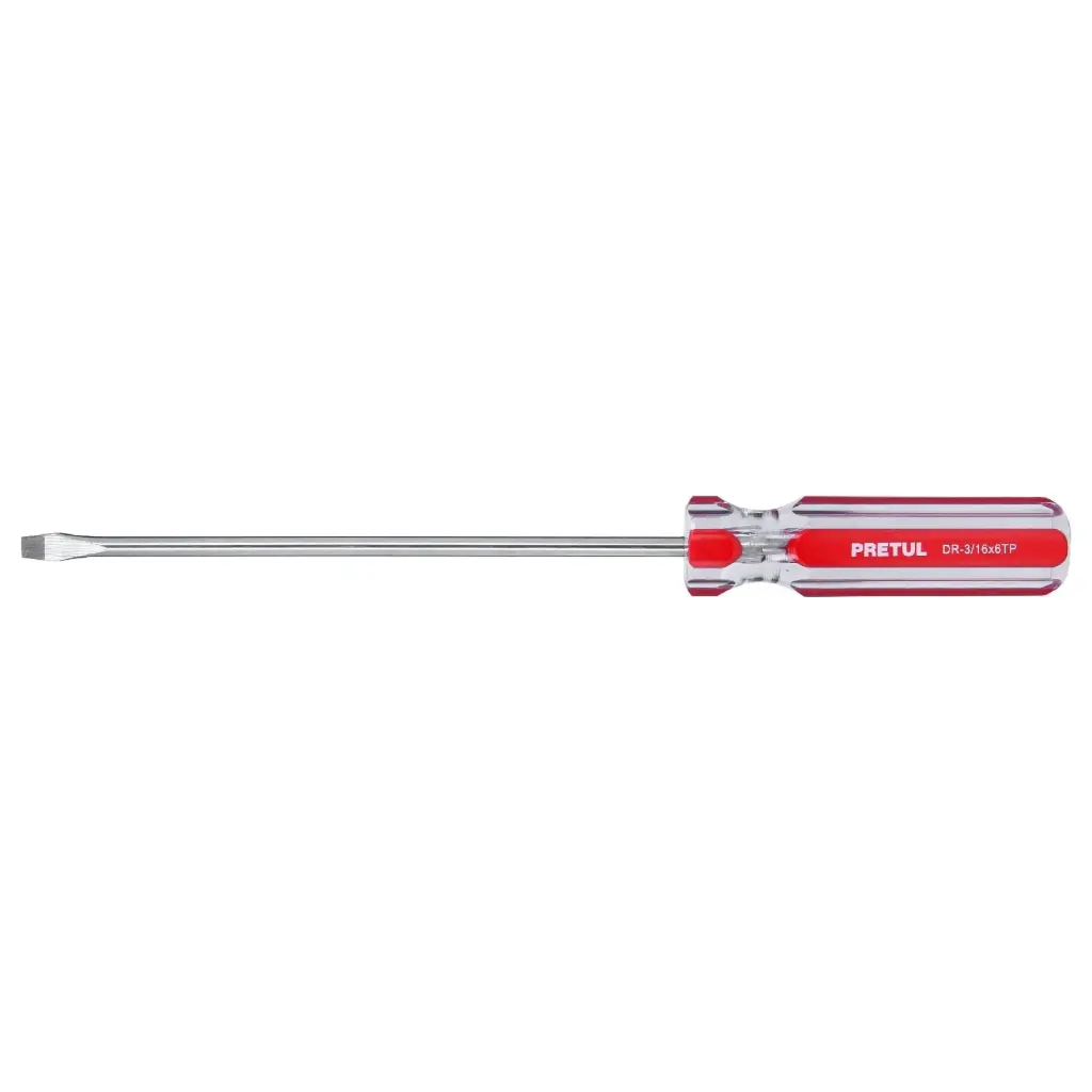 Desarmador plano 3/16 x 6" mango de PVC  | Pretul