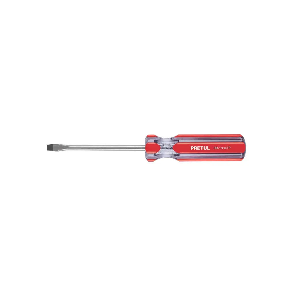 Desarmador plano 1/4 x 4" mango de PVC  | Pretul