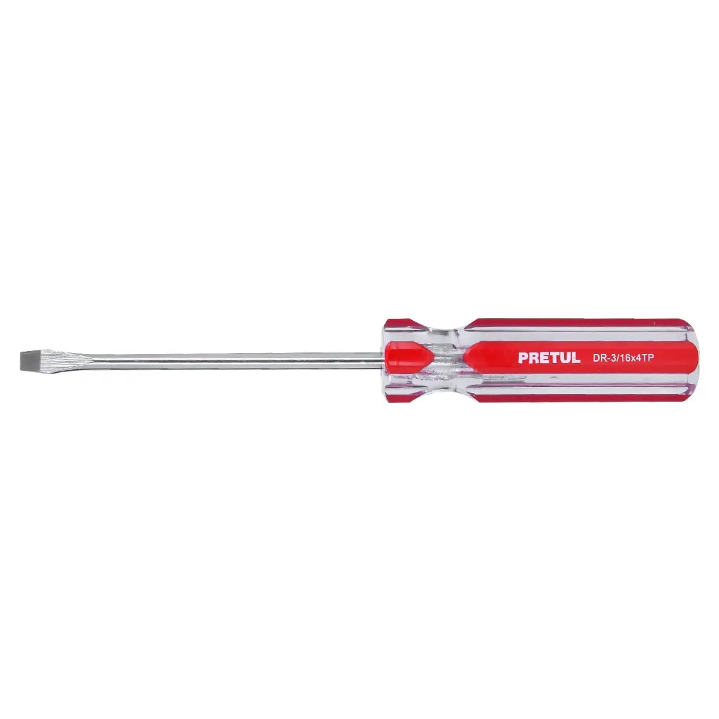 Desarmador plano 3/16 x 4" mango de PVC  | Pretul