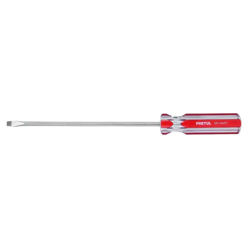 [21460] Desarmador plano 1/4 x 8" mango de PVC  | Pretul