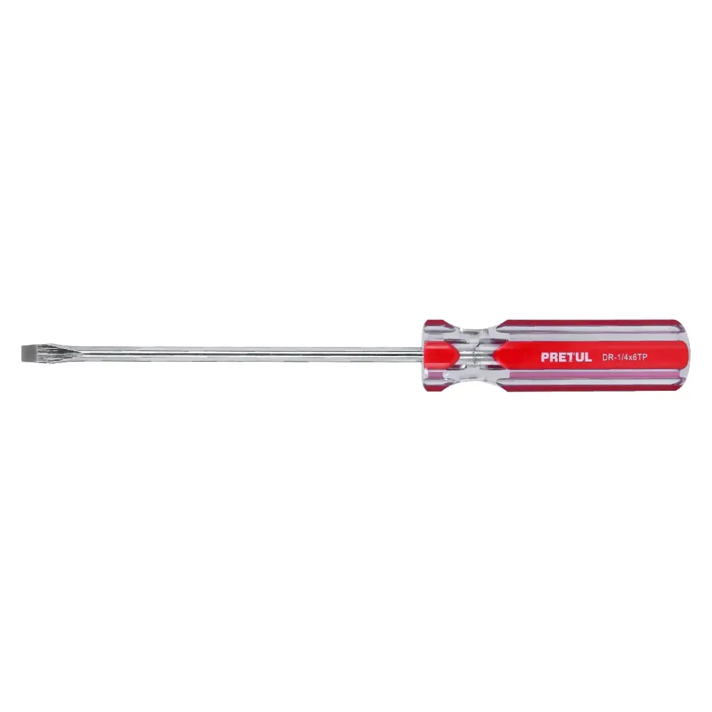 [21462] Desarmador plano 1/4 x 6" mango de PVC  | Pretul