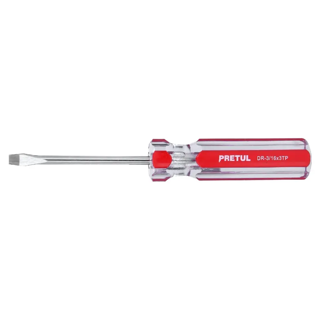 Desarmador plano 3/16 x 3" mango de PVC  | Pretul