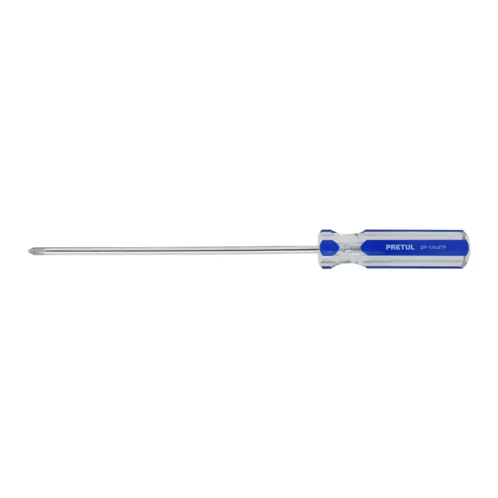 [21475] Desarmador cruz  1/4 x 8" mango de PVC  | Pretul