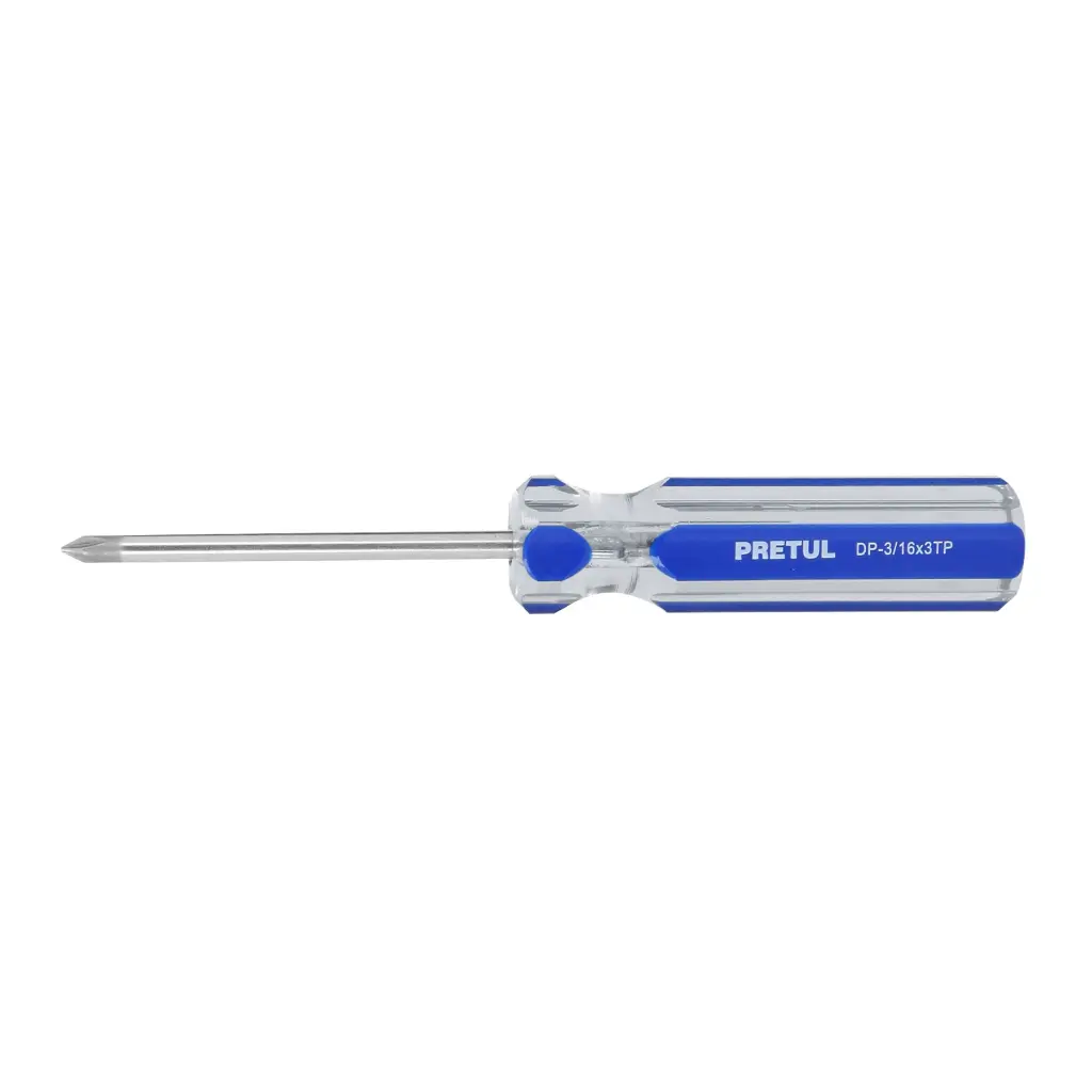 [21471] Desarmador cruz  3/16 x 3" mango de PVC  | Pretul