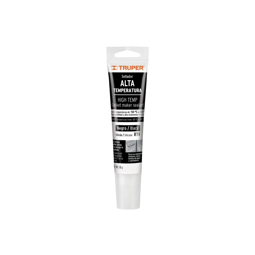 [17567] Sellador de silicón negro RTV para altas temperaturas 85 g | Truper