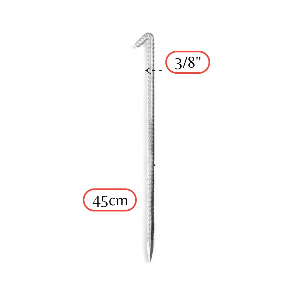 Alcayata forjada 18" de varilla corrugada 3/8"