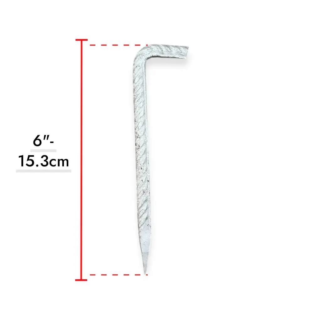 Alcayata forjada 6" de varilla corrugada 3/8"