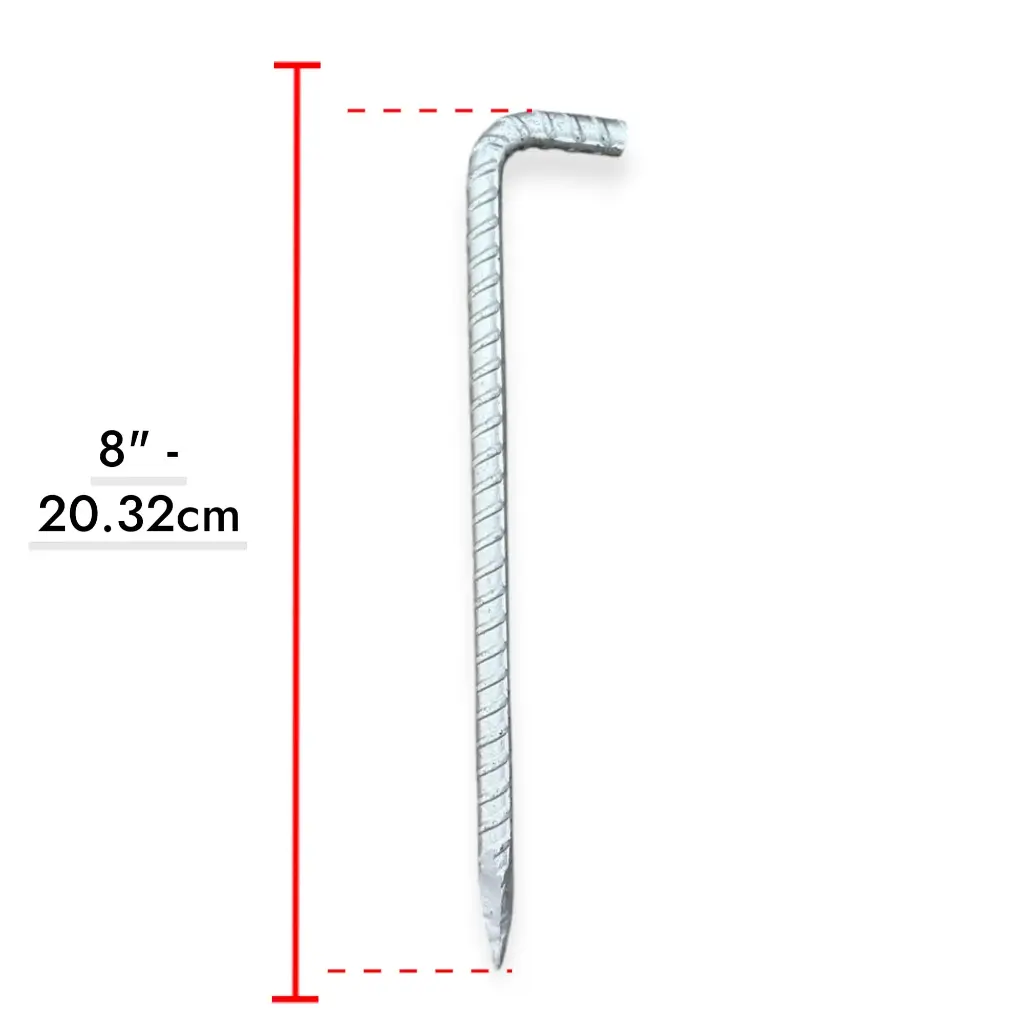 Alcayata forjada 8" de varilla corrugada 3/8"