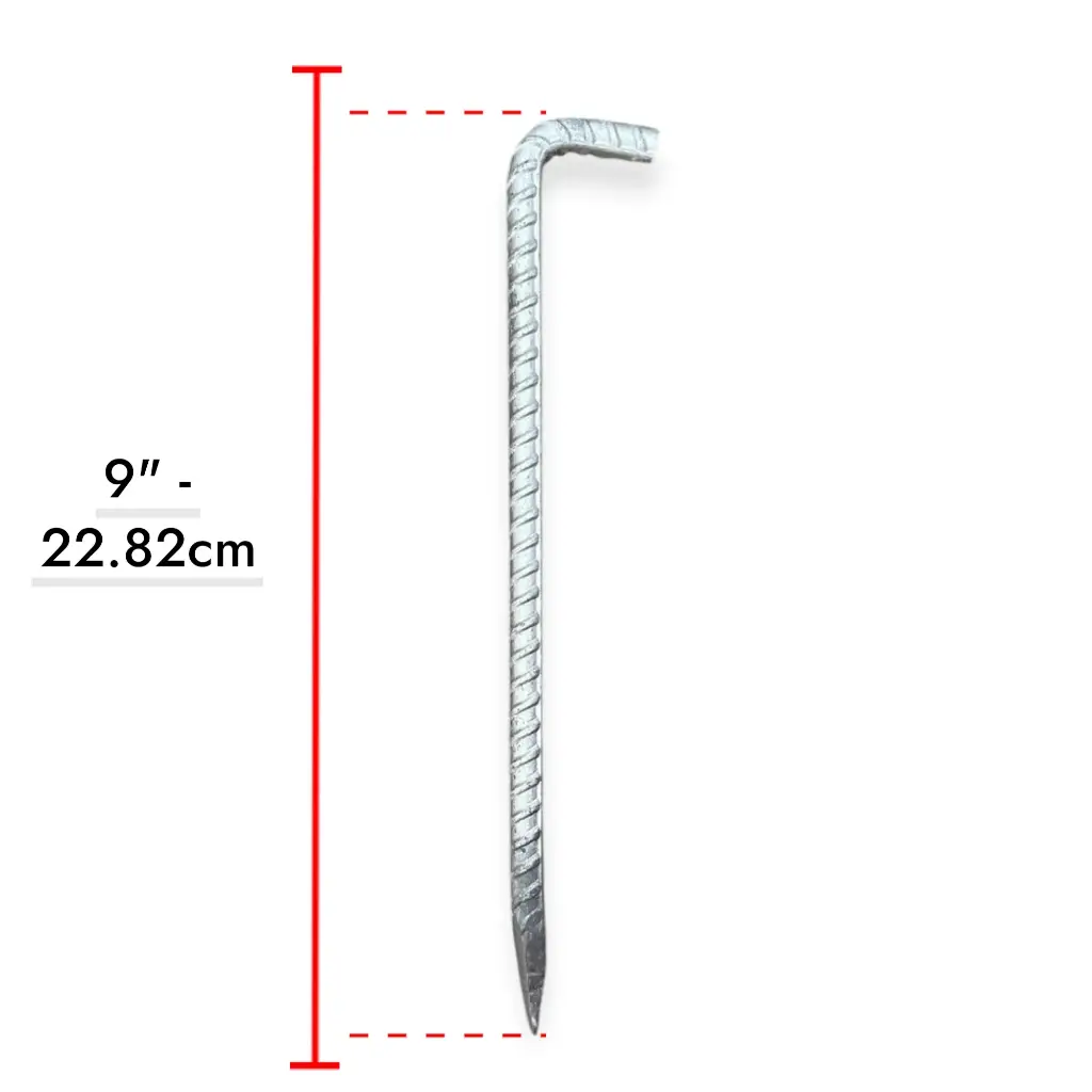 Alcayata forjada 9" de varilla corrugada 3/8"