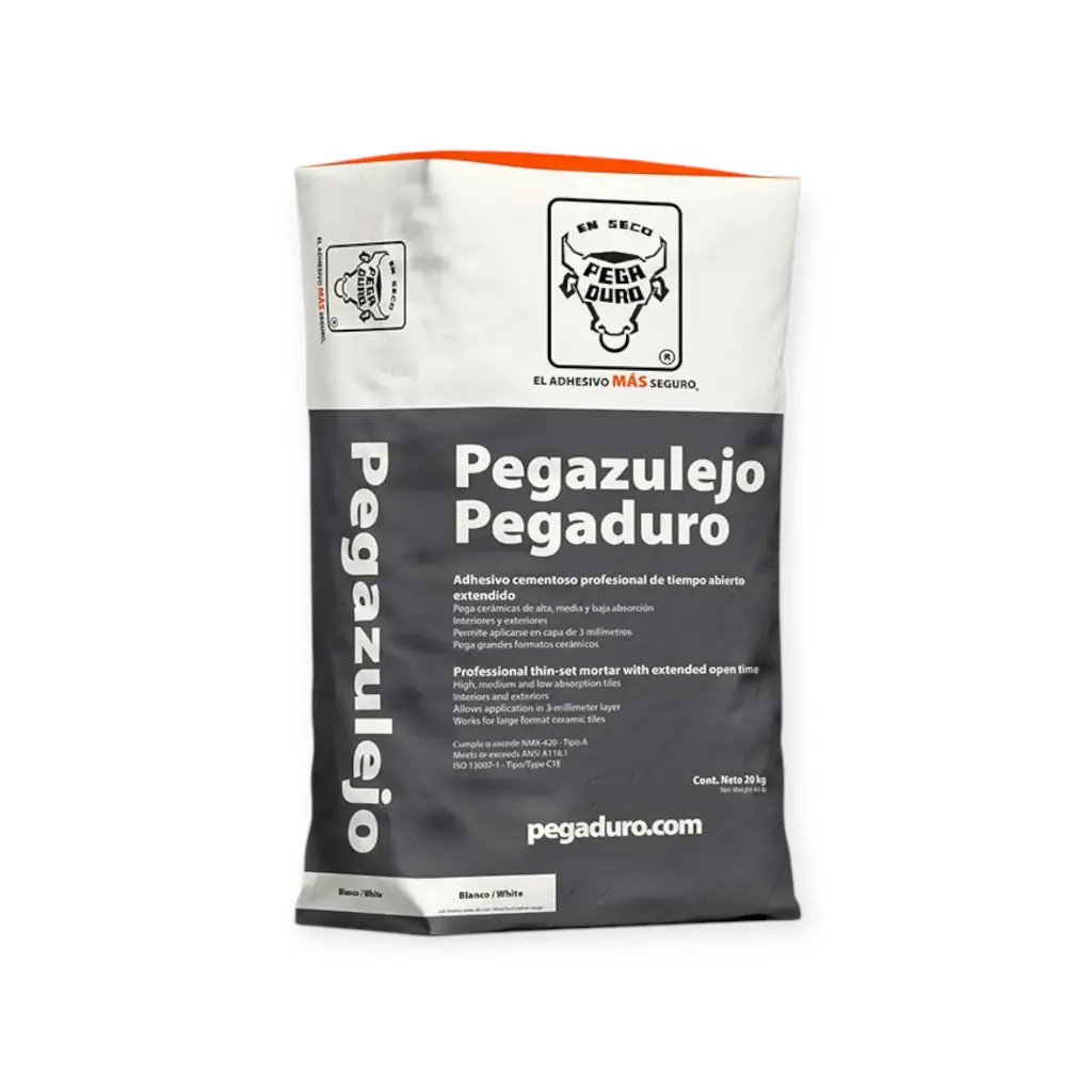 Saco de pega azulejo con 20kg Pegaduro Cres