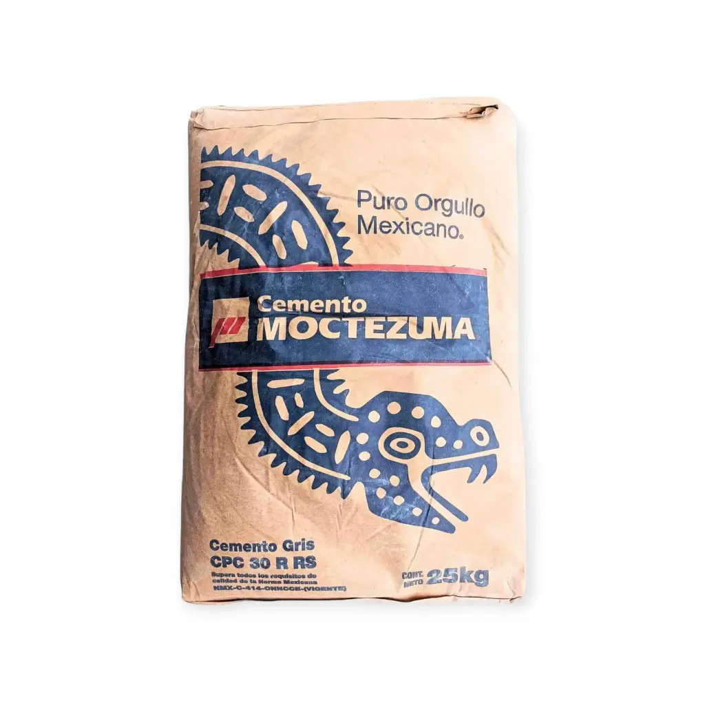 Saco de cemento gris con 25kg Moctezuma