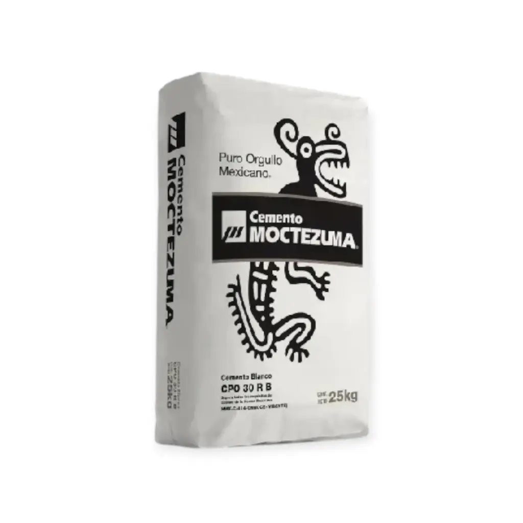 Saco de cemento blanco con 25kg Moctezuma