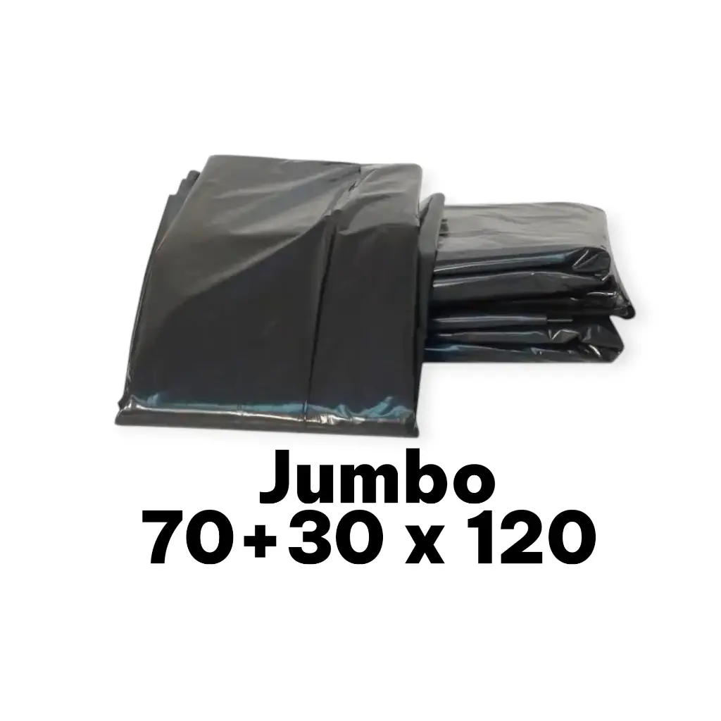 Kilo bolsa negra jumbo 70+30 x 120 para basura