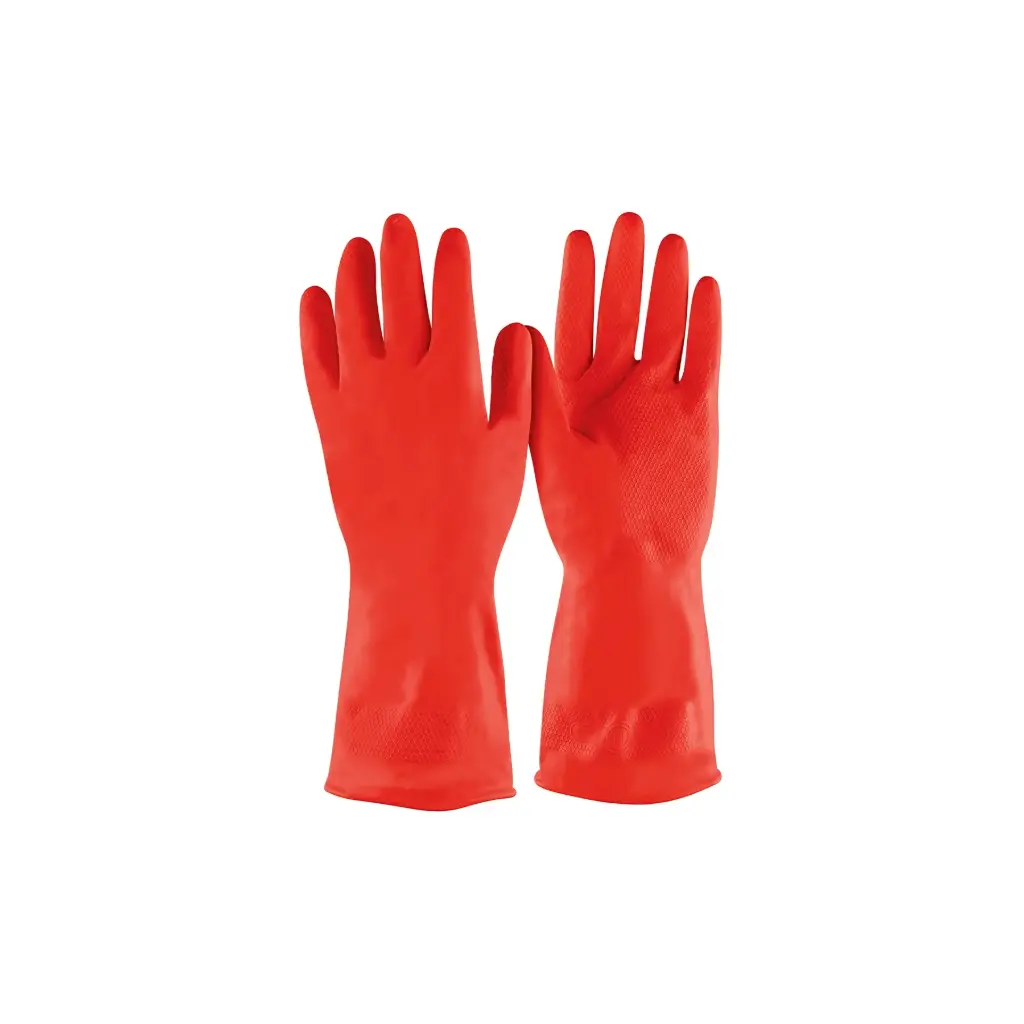 Guantes grandes de látex para limpieza rojos | Pretul