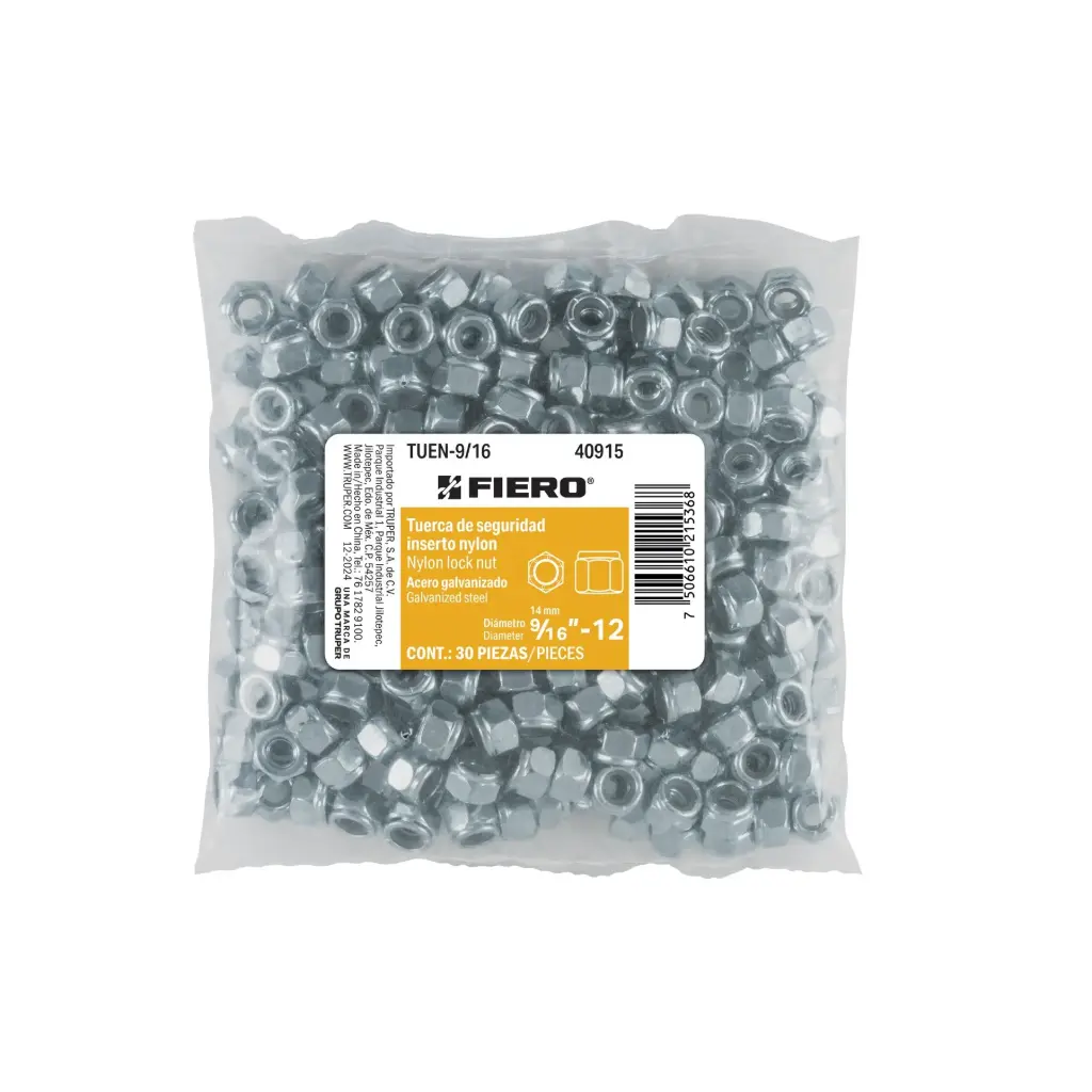 [40910] Bolsa tuerca de seguridad 1/4" con 250 pzas | Fiero