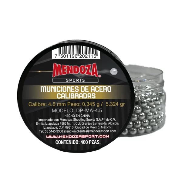 [1515] Despachador de munición de acero Mendoza calibre 4.5 mm (400 piezas)