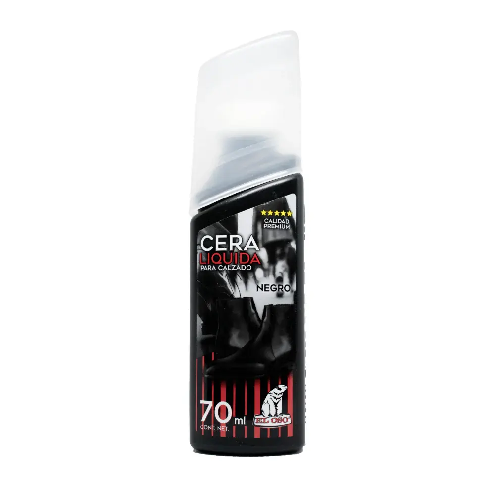 Cera líquida negra para zapatos 60 ml | El Oso