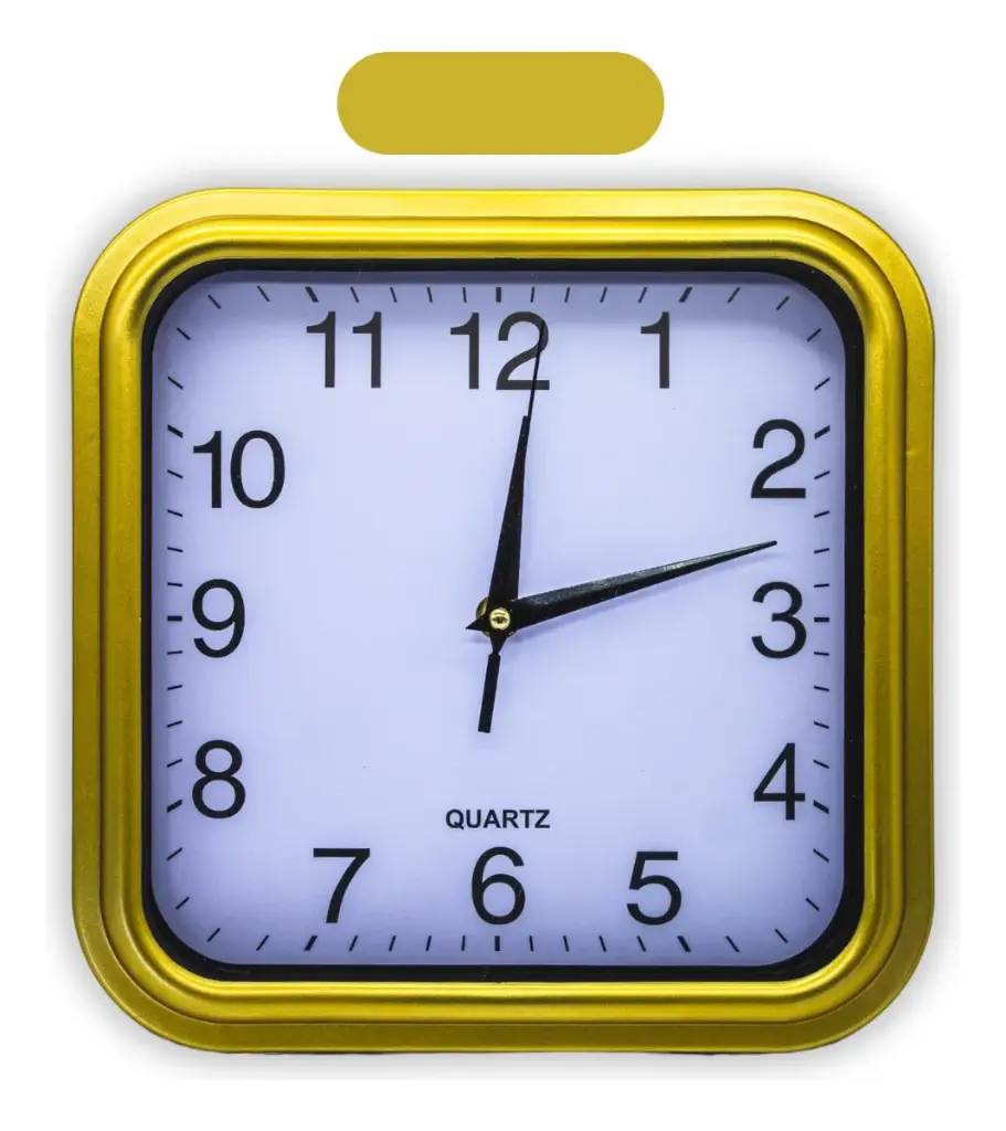[S-4265] Reloj de pared Cuadrado dorado 25cm